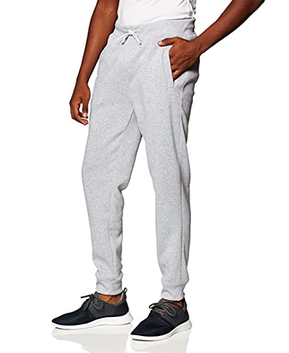 WT02 Men's Fleece Sweatpants & Joggers (Regular & Extended Sizes), Heather Grey, Large