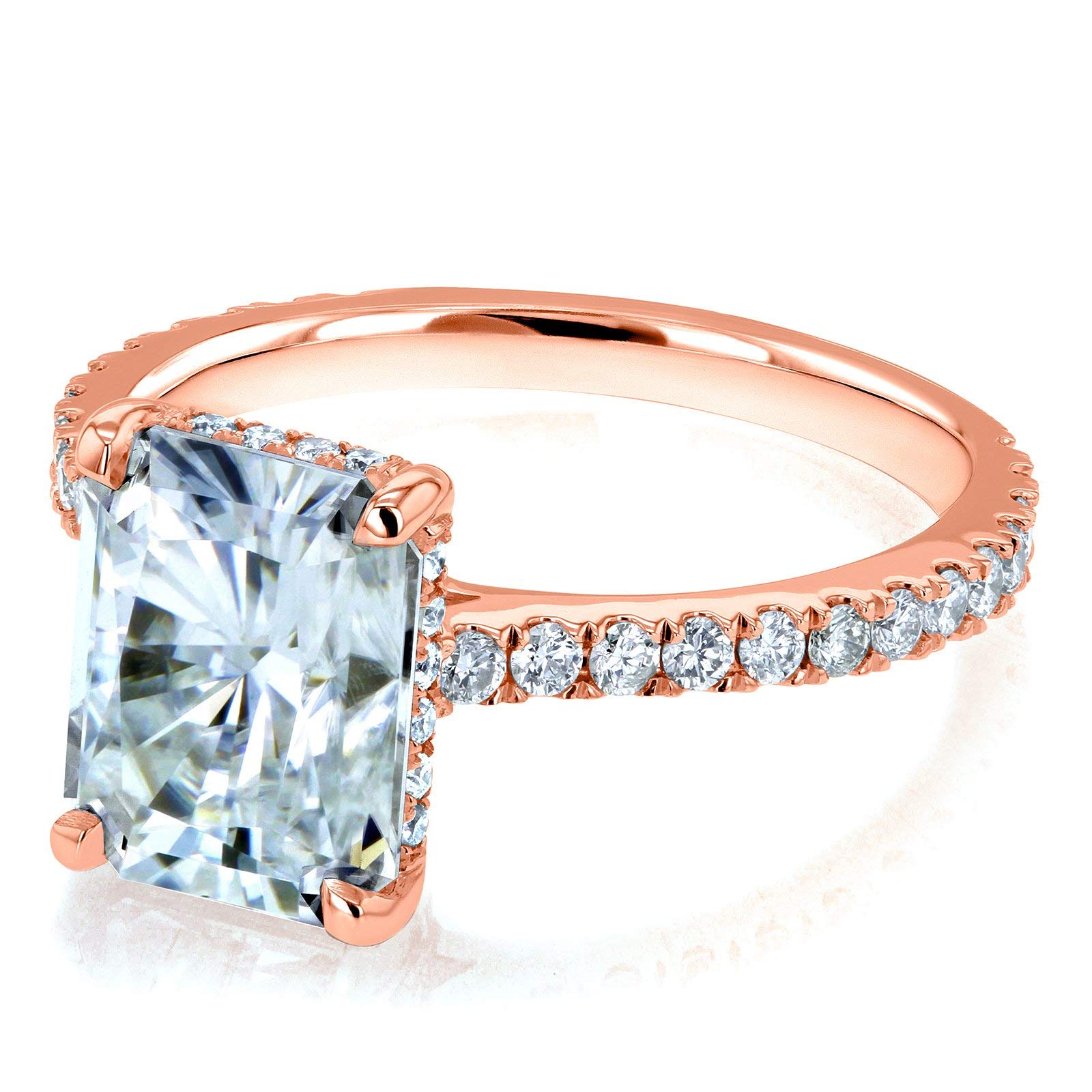 Kobelli Radiant-cut Moissanite Engagement Ring 3 1/10 CTW 14k Rose Gold, 7.5