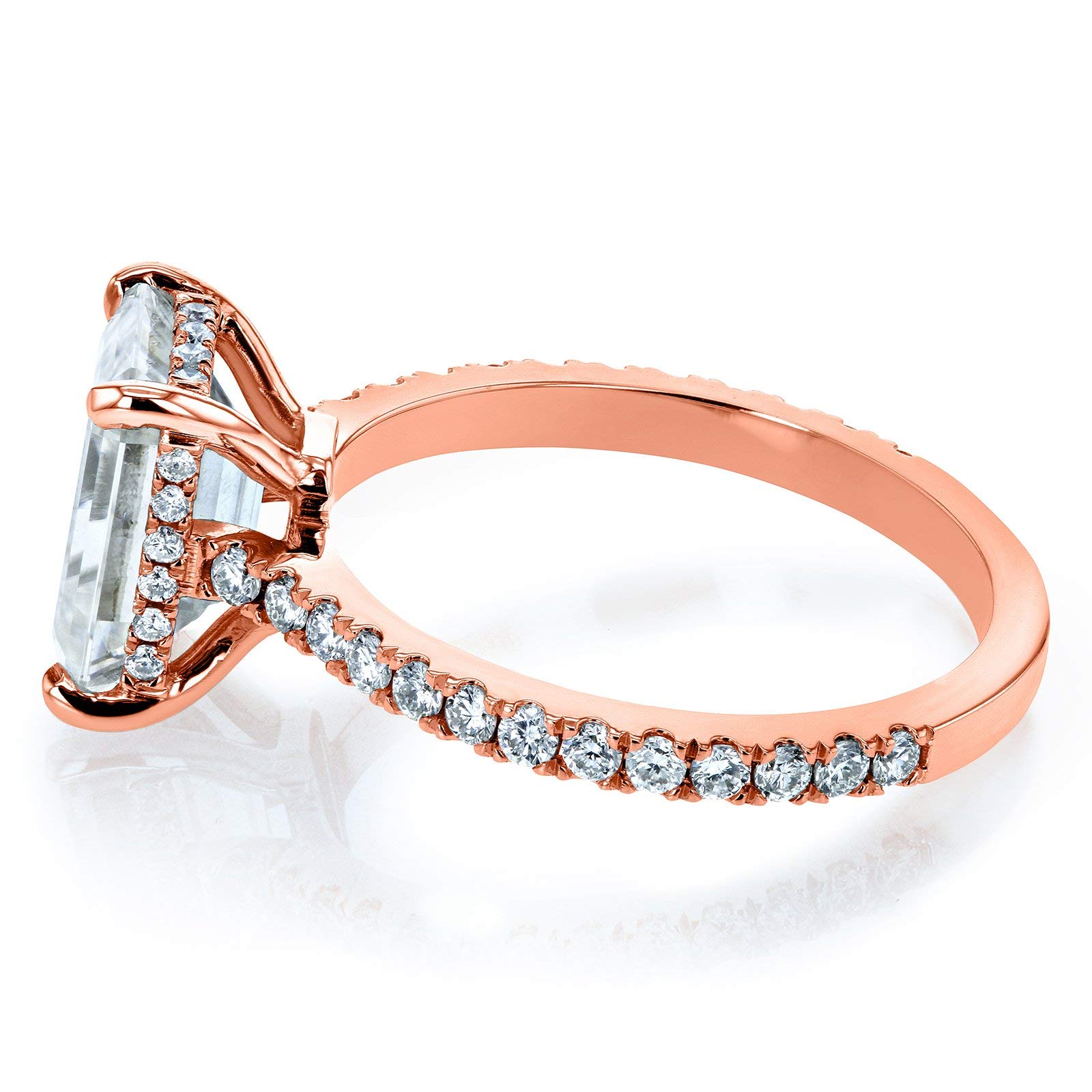 Kobelli Radiant-cut Moissanite Engagement Ring 3 1/10 CTW 14k Rose Gold, 7.5