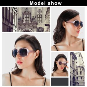 AkoaDa Polarized Sunglasses for Women, UV400 Lens Sunglasses for Female Fashionwear Pop Polarized Sun Eye Glass(Champagne)