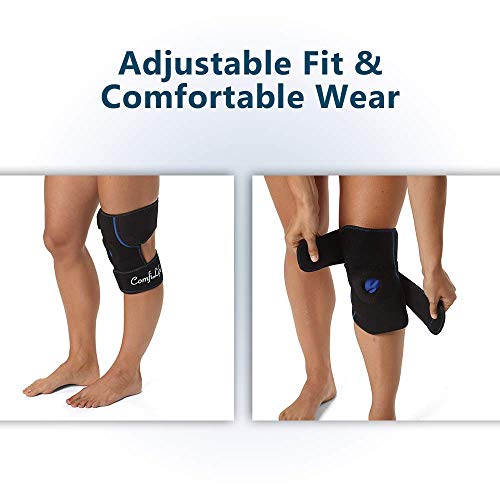 ComfiLife Knee Ice Pack with Wrap – Knee Brace – Reusable Hot & Cold Therapy Gel Pack – Adjustable Compression Support for Injuries, Knee Pain, Knee Surgery, Arthritis, Meniscus and More