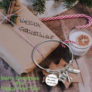 Miss Pink Hair Stylist Gifts Hairdresser Gifts for Women Beautician Hairdresser Charm Bracelet Presents Expandable Wire Bangle Graduation Birthday Christmas Gifts for Her