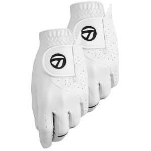 TaylorMade Men's Stratus Tech Golf Glove (2 Pack), White, Medium/Large