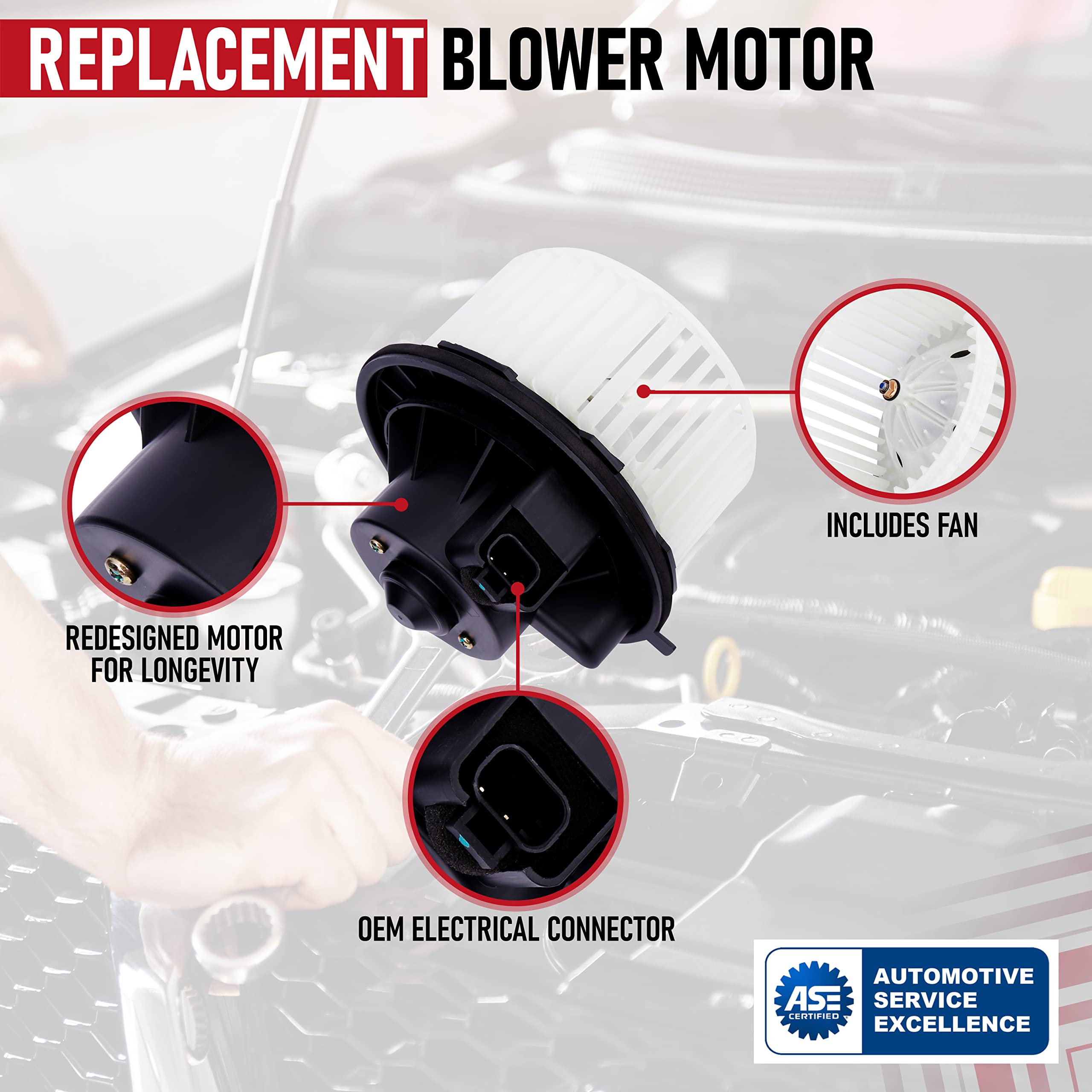 AA Ignition AC Blower Motor with Fan - Replaces 700191, 75748, 89019320, 89019301 - Compatible with Chevy, GMC & Cadilalc Vehicles - Silverado, Suburban, Avalanche, Sierra, Yukon, Yukon XL 1500, 2500