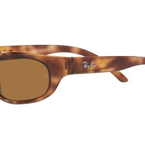 Ray-Ban Men's RB4033 Predator Rectangular Sunglasses, Havana/Polarized Brown, 60 mm