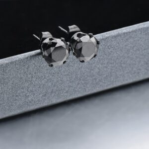 Long Way Stainless Steel Stud Earrings set Cubic Zirconia Inlaid,3mm-8mm 6Paris