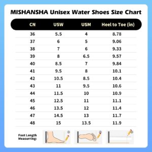 Mishansha Mens Water Shoes Quick Dry Beach Shoes Women Barefoot Slip-On Swimming Shoe for Kayaking Fishing Diving Surfing Water Sports Sneakers Carbon Black 6 Women/5 Men