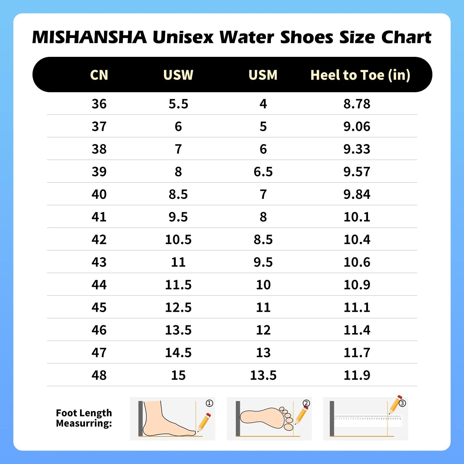 Mishansha Mens Water Shoes Quick Dry Beach Shoes Women Barefoot Slip-On Swimming Shoe for Kayaking Fishing Diving Surfing Water Sports Sneakers Carbon Black 6 Women/5 Men