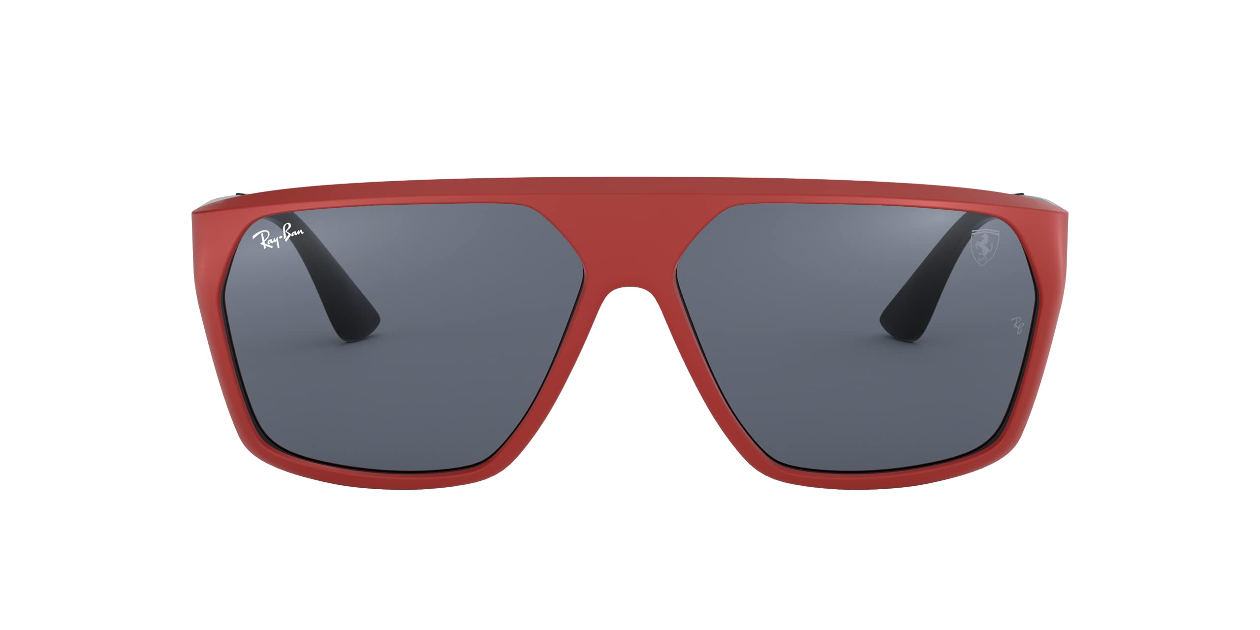 Ray-Ban Rb4309m Scuderia Ferrari Collection Square Sunglasses, Matte Red/Grey, 61 mm