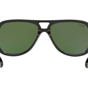 Ray-Ban RB4162 Aviator Sunglasses, Black/Polarized Green, 59 mm