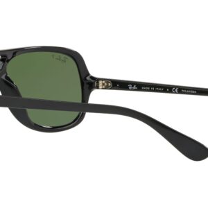 Ray-Ban RB4162 Aviator Sunglasses, Black/Polarized Green, 59 mm