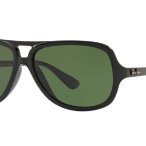 Ray-Ban RB4162 Aviator Sunglasses, Black/Polarized Green, 59 mm