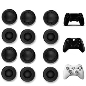 vizgiz 12 pack universal thumbstick grips ps4 thumb grip analog stick covers joystick controller cap silicone precision rubber for ps4 xbox one xbox 360 ps3 ps2 pro slim lite dualshock wii u black