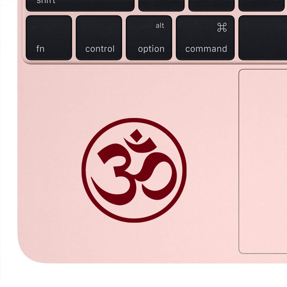 Angdest Yoga Om Aum (Burgundy) (Set of 2) Premium Waterproof Vinyl Decal Stickers for Laptop Phone Accessory Helmet Car Window Bumper Mug Tuber Cup Door Wall Decoration