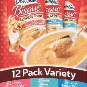 Delectables Bisque Lickable Wet Cat Treats - Chicken, Tuna & Shrimp, 12 count