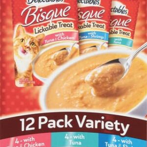 Delectables Bisque Lickable Wet Cat Treats - Chicken, Tuna & Shrimp, 12 count