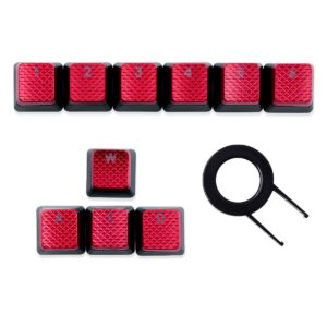 huyun 1set fps backlit key caps replacement for corsair k70rgb k70 k95 k90 k65 k63 gaming keyboards cherry key switches (red)