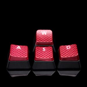 HUYUN 1set FPS Backlit Key Caps Replacement for Corsair K70RGB K70 K95 K90 K65 K63 Gaming Keyboards Cherry Key switches (Red)