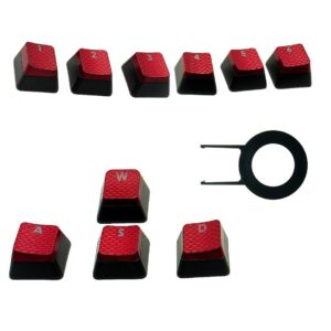 HUYUN 1set FPS Backlit Key Caps Replacement for Corsair K70RGB K70 K95 K90 K65 K63 Gaming Keyboards Cherry Key switches (Red)