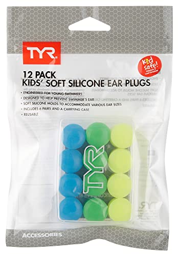 TYR Kids’ Soft Silicone Ear Plugs - 12 Pack