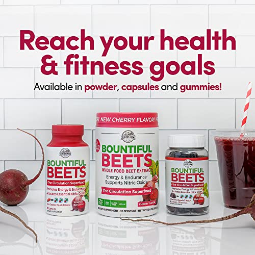 COUNTRY FARMS Bountiful Beets Capsules, Wholefood Beet Extract Superfood, Natural Nitric Oxide Booster, Beet Root Powder, Circulation and Immune Support, 90 Count, 90 Servings