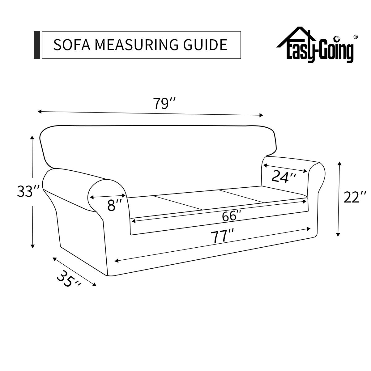 Easy-Going 2 Pieces Microfiber Stretch Sofa Slipcover – Spandex Soft Fitted Sofa Couch Cover, Washable Furniture Protector with Elastic Bottom Kids,Pet （Sofa, Dark Gray）