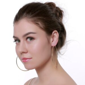 90mm Hoop Earrings for Women (Gold)