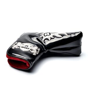 GOOACTION Skull Golf Club Blade Putter Head Cover Magnetic Closure PU Leather Mirror Water-Proof Protector Headcover