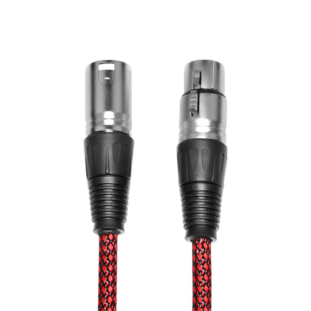 FURUI XLR Cable 6ft 2Pack Male to Female, Microphone XLR Cable 3 Pin Nylon Braided Balanced XLR Cable Mic DMX Cable Patch Cords with Oxygen-Free Copper Conductors