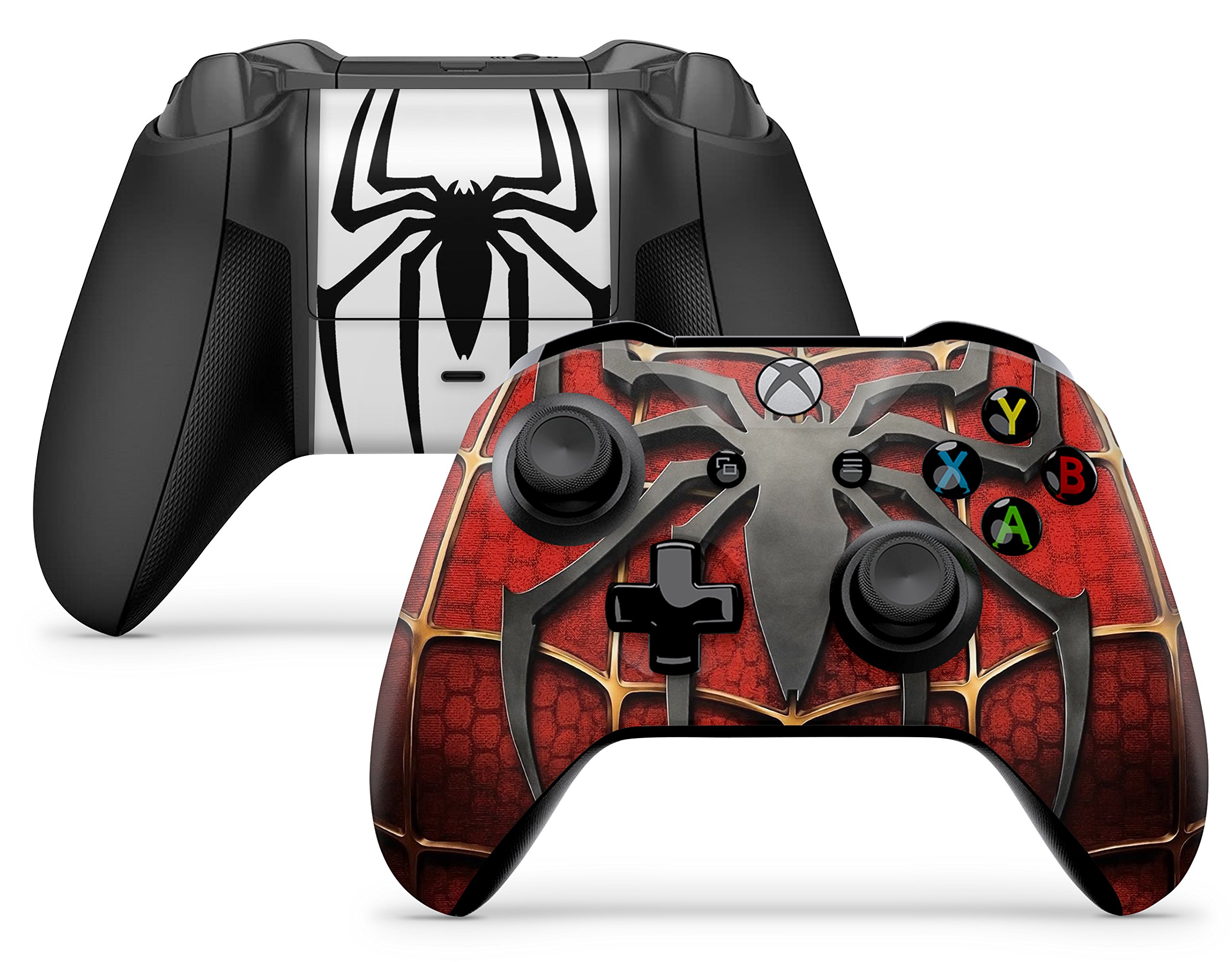 2 x Spider Controller Skins Full Wrap Vinyl Sticker Compatible with Xbox One/S/X