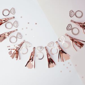 Ginger Ray Bachelorette Party Ring, Tassel Garland-Rose Gold