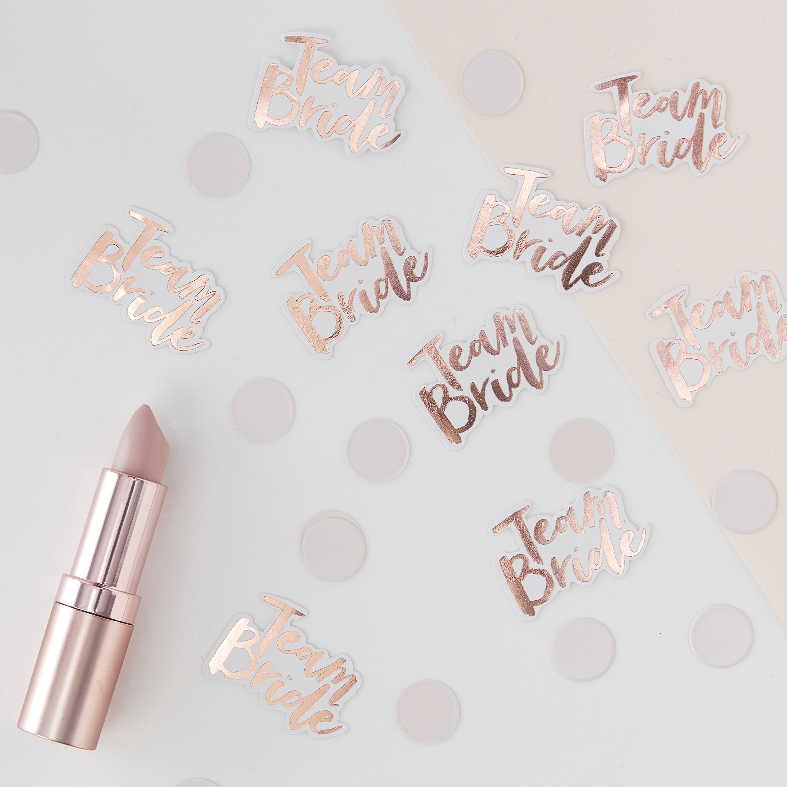 Ginger Ray Team Bride Rose Gold Foiled Bachelorette Party Table Scatter, One Size, Confetti