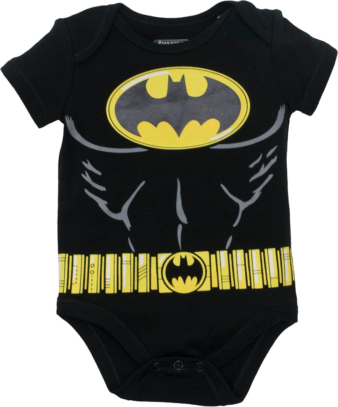 Warner Bros. Justice League Baby Boys' 5 Pack Superhero Bodysuits - Batman, Superman, The Flash, Aquaman and Green Lantern (6-9M)