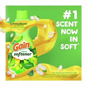 Gain Laundry Fabric Softener Liquid, Original Scent, 41 Fl Oz, 48 Loads, He Compatible, Pack Of 4, (Packaging May Vary)