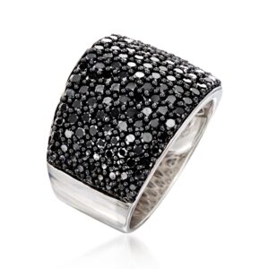 Ross-Simons 3.70 ct. t.w. Pave Black Spinel Ring in Sterling Silver. Size 8