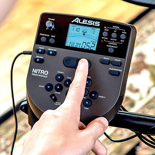 Alesis Nitro Mesh Kit - Electronic Drum Set with Quiet Mesh Pads, USB MIDI, Kick Pedal and Rubber Kick Drum, 40 Kits, 385 Sounds, Drum Lessons