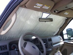 heatshield, the original windshield sun shade, custom-fit for ford f-250 super duty truck (extended cab) 1999-2007 silver series