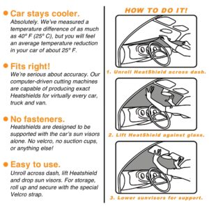 HeatShield, The Original Windshield Sun Shade, Custom-Fit for Ford F-250 Super Duty Truck (Extended Cab) 1999-2007 Silver Series