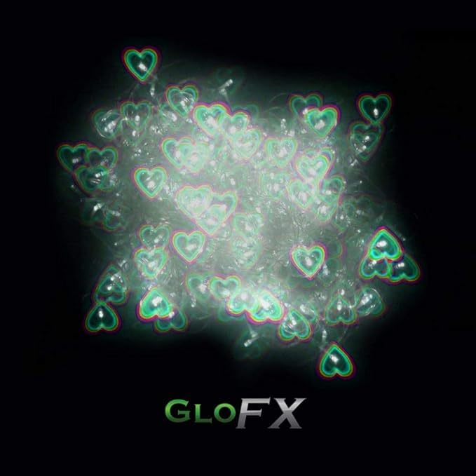 GloFX Ultimate Heart Diffraction Glasses - 3D Rainbow Hearts Effect with Black Frames - Great Festival, Concert, and Rave Accessory