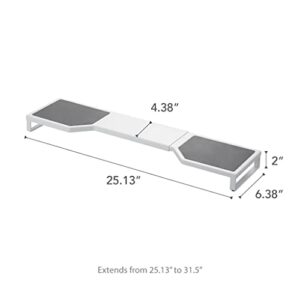 Yamazaki Home Expandable Stovetop Rack, 31.5 in L x 22 lb Capacity, Steel and Silicone