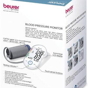 Beurer BM55 Blood Pressure Machine – XL Backlit Display, Arrhythmia Alarm, Portable Storage Kit, 2 Users, Automatic Blood Pressure Cuff, Resting Indicator – Blood Pressure Monitor Batteries Included