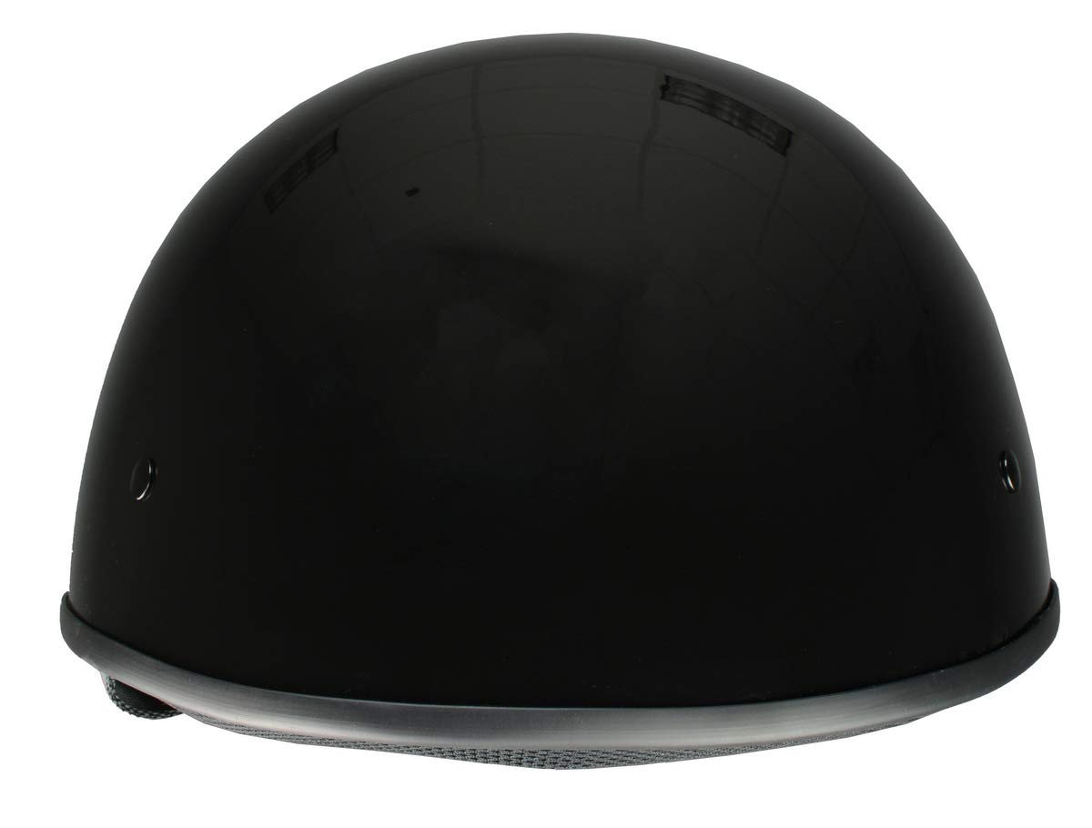 Milwaukee Helmets Bare Bones Glossy Black Half Motorcycle Helmet for Men and Women DOT Approved MPH9711DOT - Large