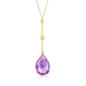 Ross-Simons 8.00 Carat Amethyst Y-Necklace in 14kt Yellow Gold. 18 inches