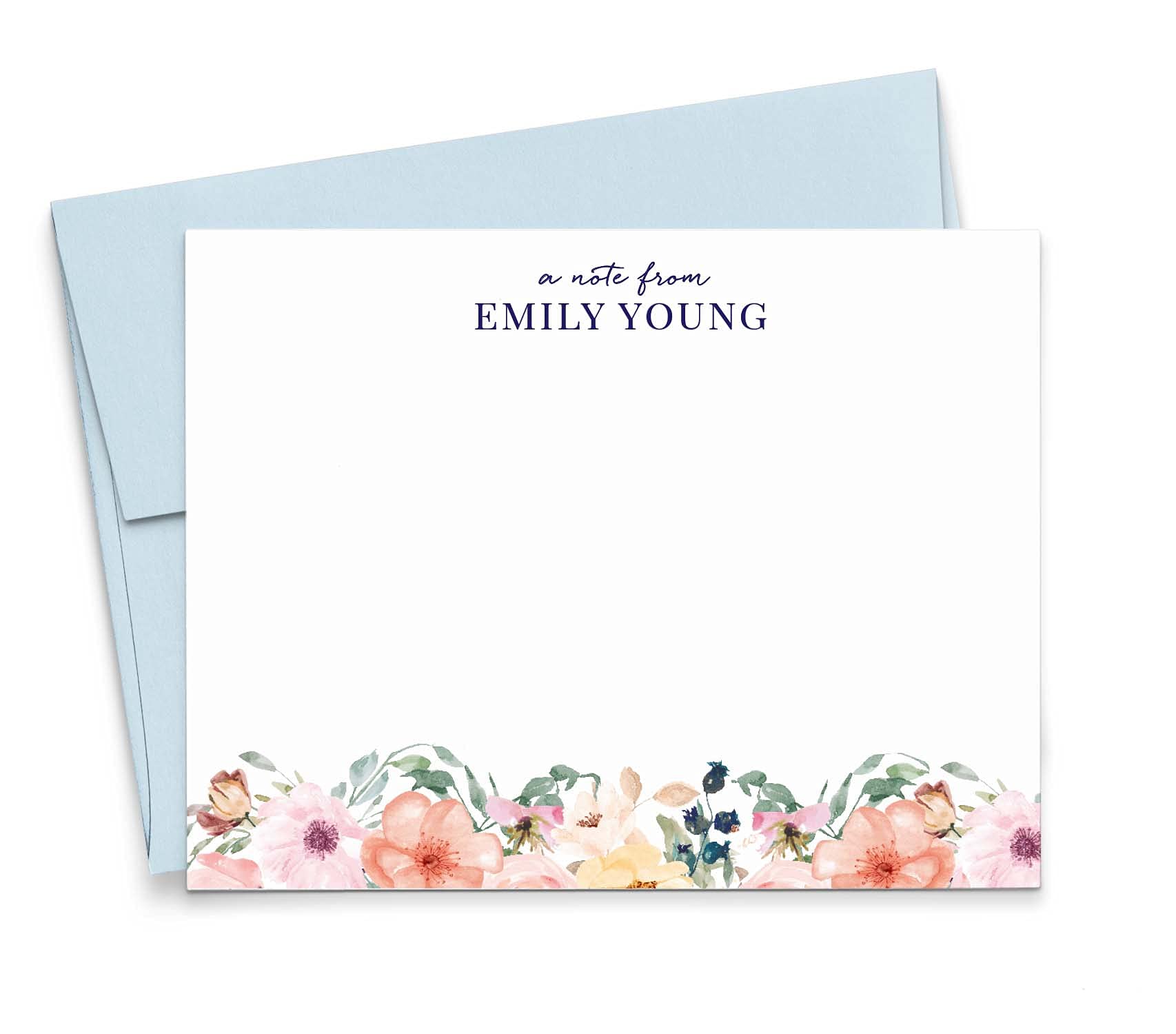 Personalized Floral Stationery Set, Personalized stationary for Women, Your Choice of Colors and Quantity