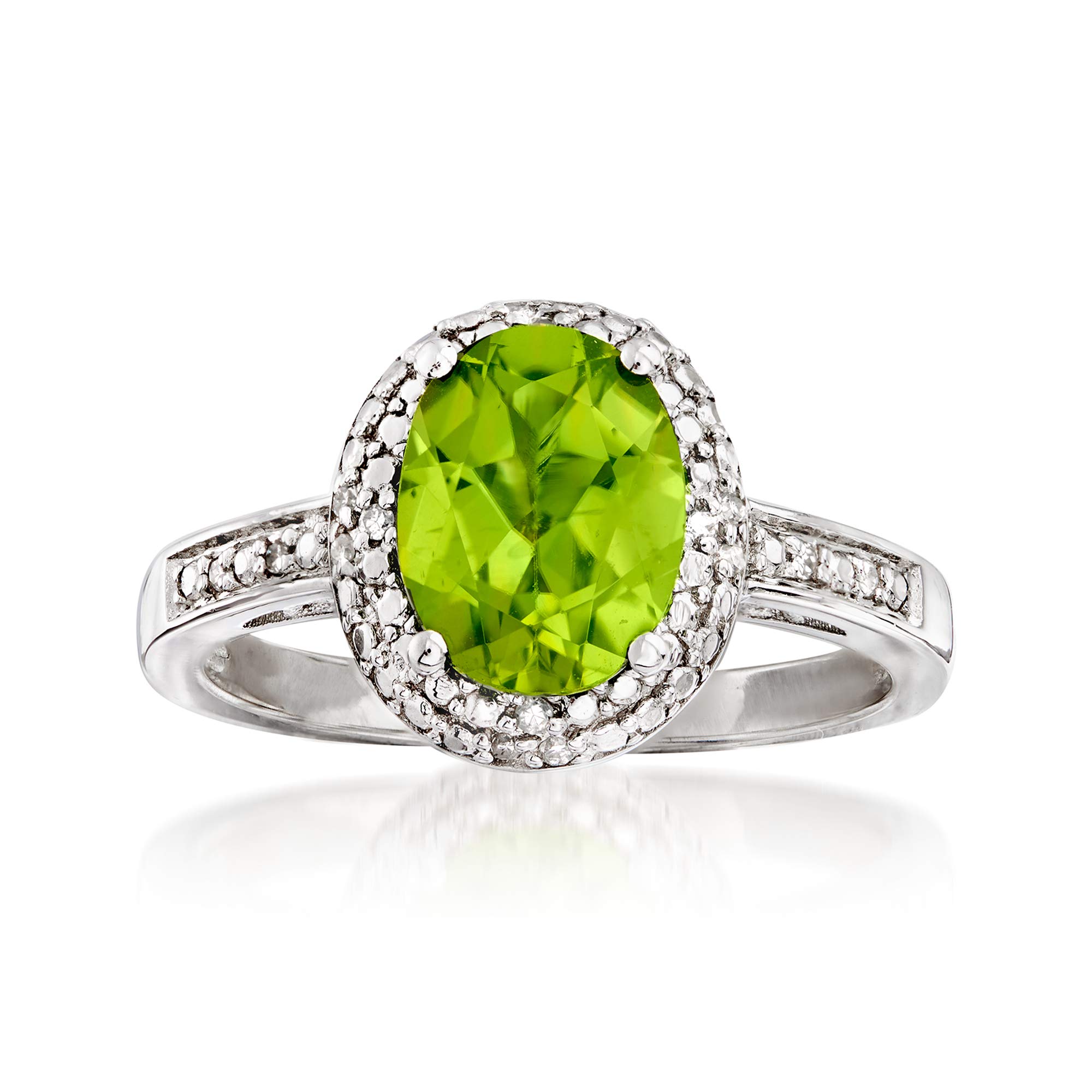 Ross-Simons Gemstone and Diamond-Accented Ring in Sterling Silver