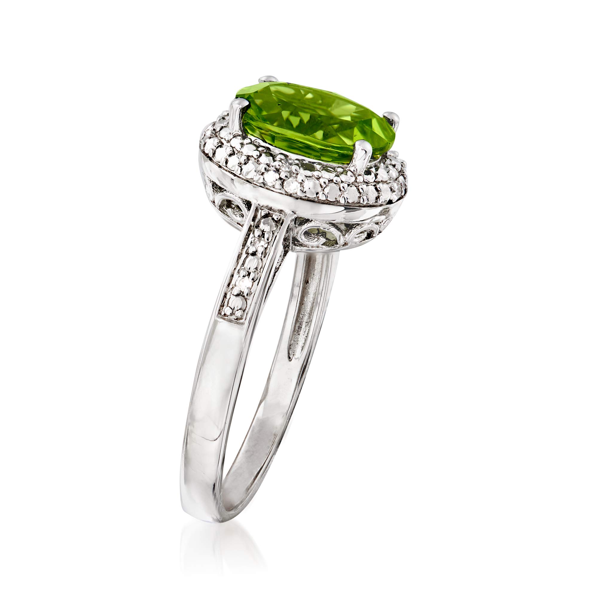 Ross-Simons Gemstone and Diamond-Accented Ring in Sterling Silver