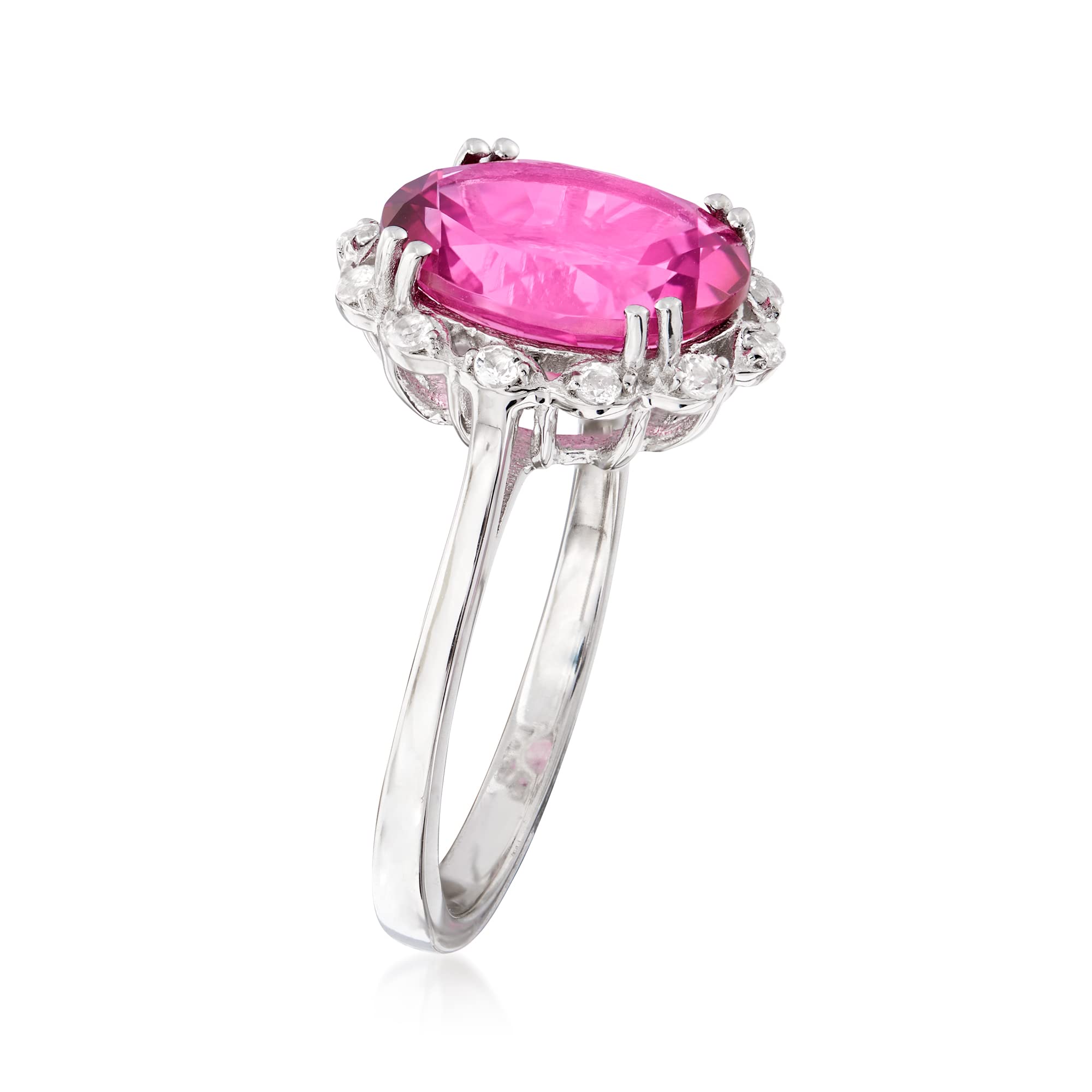 Ross-Simons 5.95 ct. t.w. Pink and White Topaz Ring in Sterling Silver. Size 6