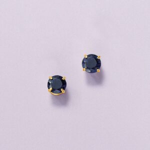 Ross-Simons 0.60 ct. t.w. Round Sapphire Stud Earrings in 14kt Yellow Gold