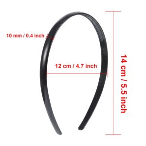 Shappy 40 Pack Black Plastic Headband for Women 10 mm Hair Headband Plain with Teeth Bulk DIY Hair Accessories Headbands