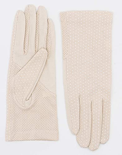 Lovful Womens Sunscreen Gloves UV Sun Lightweight Cotton Touch Screen Driving Gloves,Beige